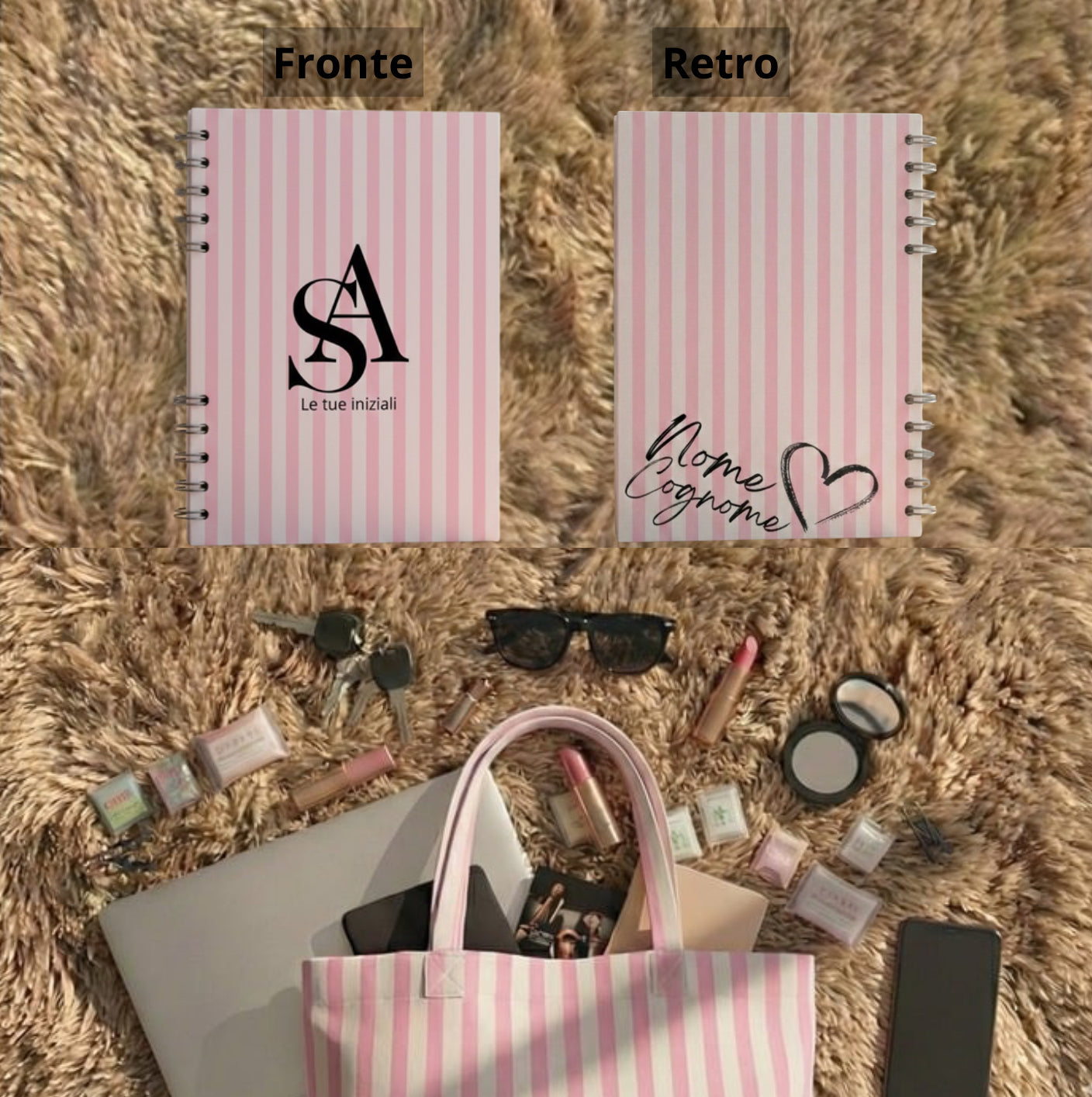 Planner Rosa Chic – Nome Personalizzabile 2026 | 4 Mesi